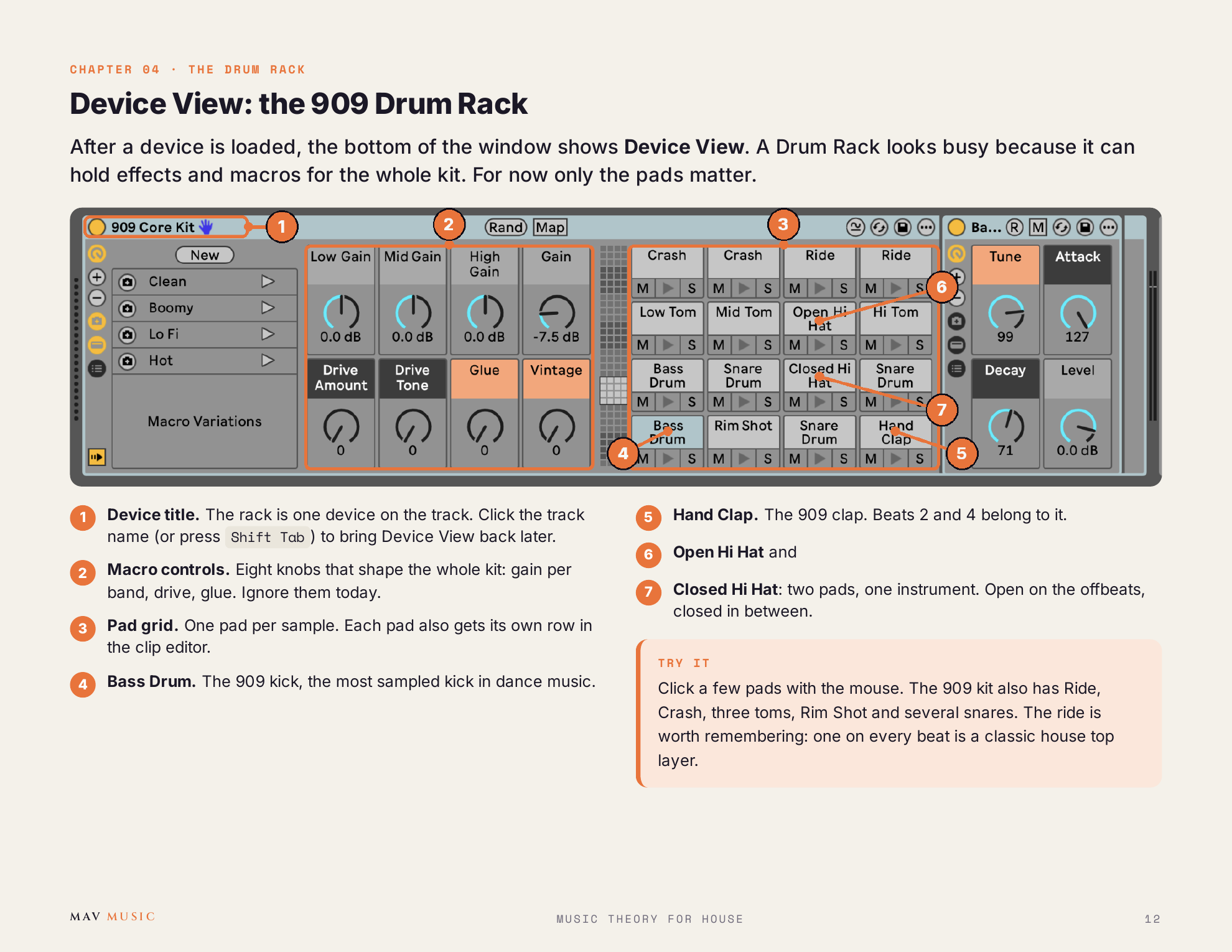 Music Theory for House — 909 Drum Rack screenshot