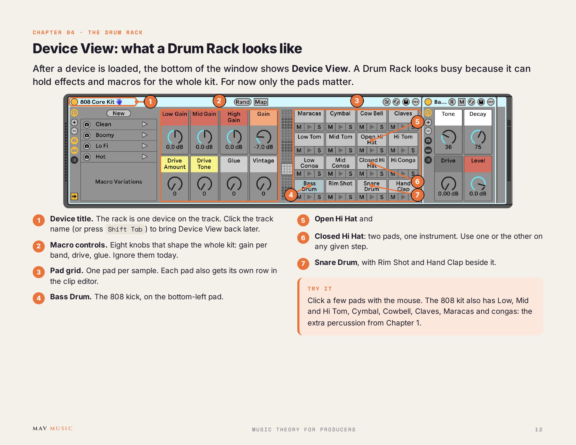 Music Theory for Producers — Drum Rack screenshot